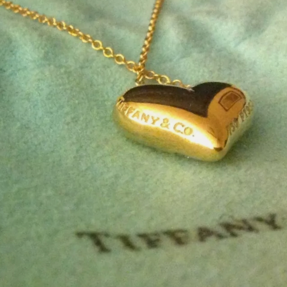 Tiffany & Co Diamond 18K/PT 950Gold Heart Necklace - Picture 4 of 5